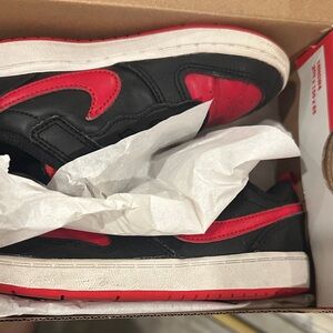 Nike Kids Black and Red Velcro Sneakers